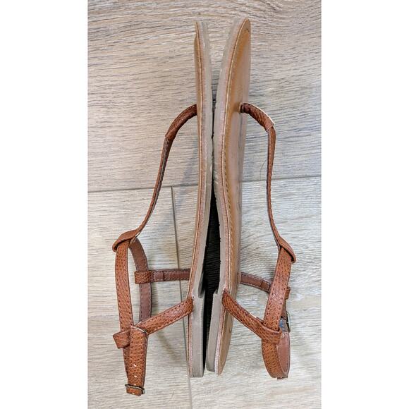 American Rag Krista T-Strap Slingback Thong Sandals Size 7.5 Brown Cognac Simple - Picture 4 of 11